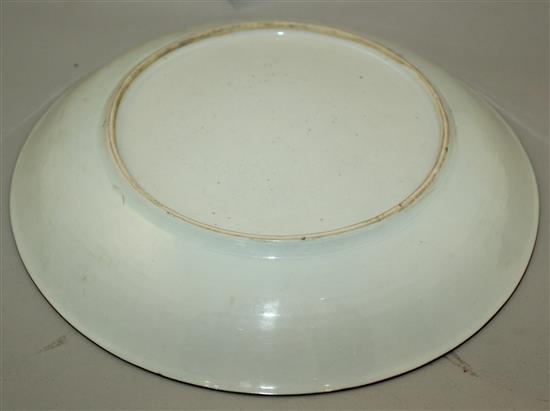 A Chinese famille verte dish, Kangxi period, 35cm, slight wear